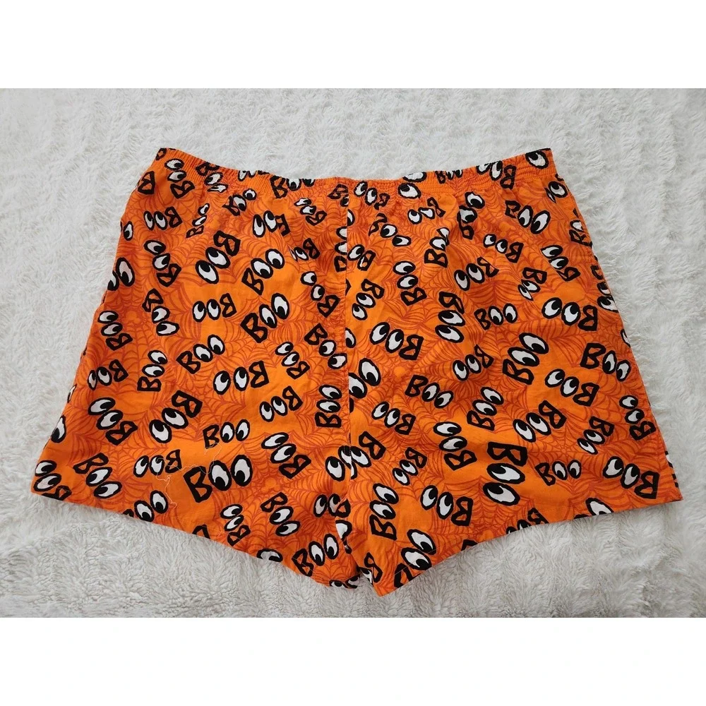 Disney Parks Halloween Boxers Men's XXL Orange Spider Web Boo Print Cotton